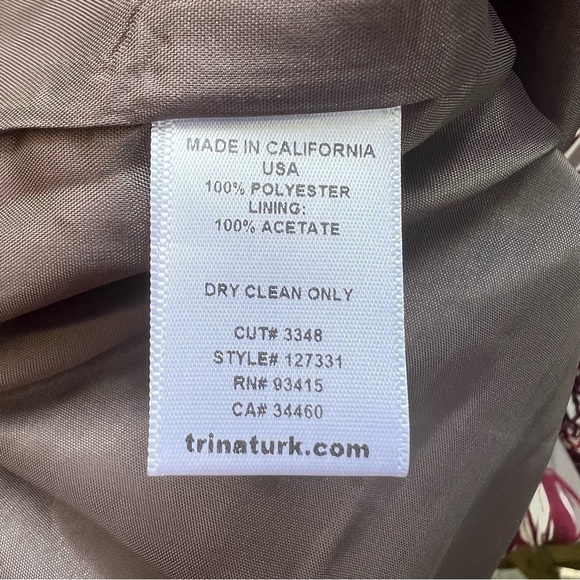 Trina Turk Spellbound Floral Haze Silky Shift Red Gray Dress Plus Size 14 - Picture 7 of 7